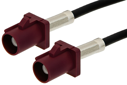 Bordeaux FAKRA Plug to FAKRA Plug Cable 36 Inch Length Using RG174 Coax