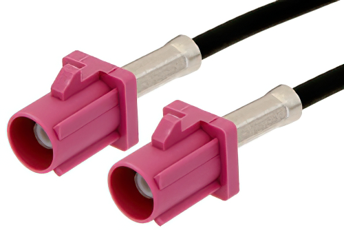 Violet FAKRA Plug to FAKRA Plug Cable 36 Inch Length Using RG174 Coax