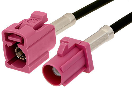 Violet FAKRA Plug to FAKRA Jack Cable 60 Inch Length Using RG174 Coax