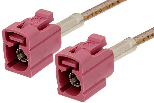 Violet FAKRA Jack to FAKRA Jack Cable 12 Inch Length Using RG316 Coax