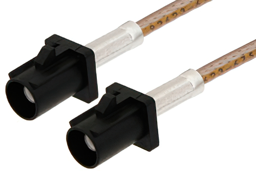 Black FAKRA Plug to FAKRA Plug Cable 24 Inch Length Using RG316 Coax