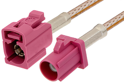 Violet FAKRA Plug to FAKRA Jack Cable 36 Inch Length Using RG316 Coax