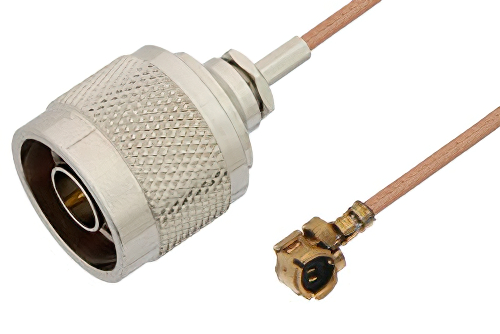 N Male to UMCX Plug Cable 6 Inch Length Using RG178 Coax