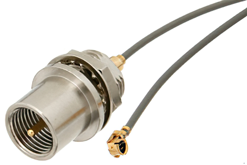 FME Plug Bulkhead to UMCX Plug Front Mount Cable Using 1.13mm Coax