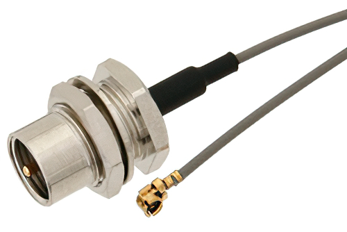 FME Plug Bulkhead to UMCX Plug Rear Mount Cable 6 Inch Length Using 1.13mm Coax