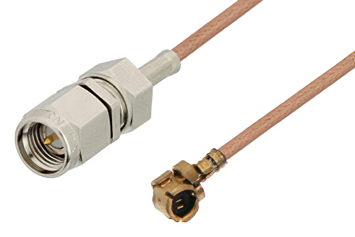 SMA Male to UMCX Plug Cable 6 Inch Length Using RG178 Coax
