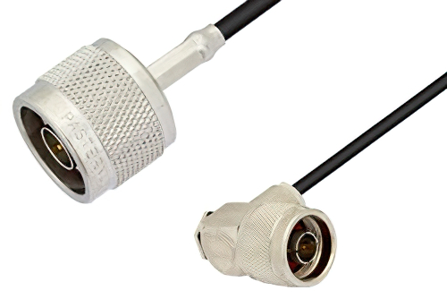 N Male to N Male Right Angle Cable Using PE-C100-LSZH Coax