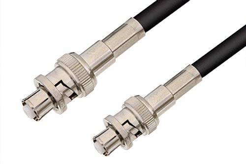 SHV Plug to SHV Plug Cable 24 Inch Length Using 75 Ohm RG59 Coax, RoHS