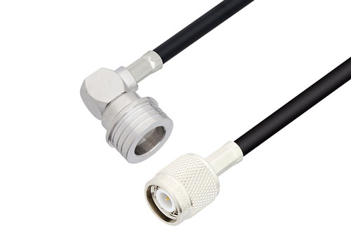 TNC Male to QN Male Right Angle Cable Using RG223 Coax