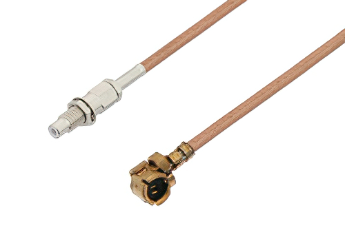 SMC Jack Bulkhead to UMCX Plug Cable 12 Inch Length Using RG178 Coax