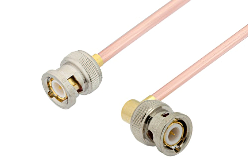 BNC Male to BNC Male Right Angle Cable Using RG402 Coax
