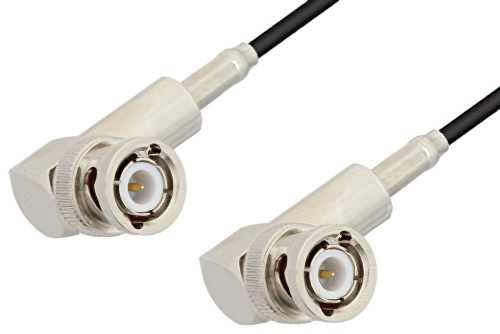 BNC Male Right Angle to BNC Male Right Angle Cable Using PE-C100-LSZH Coax