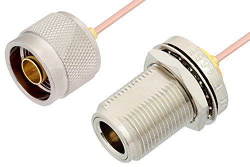 N Male to N Female Bulkhead Cable Using RG405 Coax