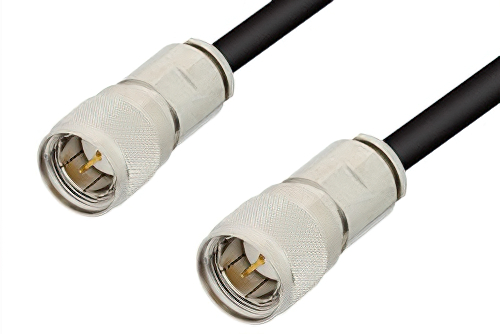 3/4 inch-20 Twinax Male to 3/4 inch-20 Twinax Male Cable 180 Inch Length Using 100 Ohm PE-S330 Coax, RoHS