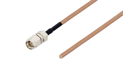 SMA Male to Straight Cut Lead Cable Using RG178 Coax with HeatShrink