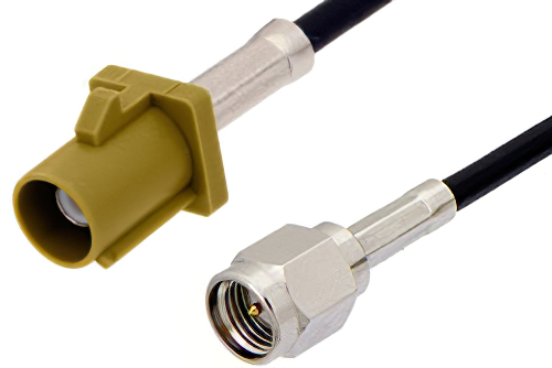 SMA Male to Curry FAKRA Plug Cable Using PE-C100-LSZH Coax