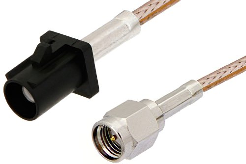 SMA Male to Black FAKRA Plug Cable 12 Inch Length Using RG316 Coax