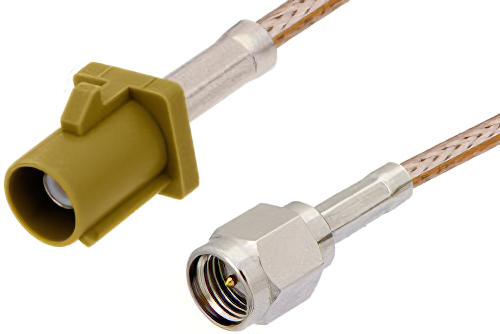 SMA Male to Curry FAKRA Plug Cable 24 Inch Length Using RG316 Coax