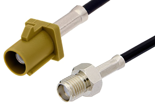 SMA Female to Curry FAKRA Plug Cable 60 Inch Length Using RG174 Coax