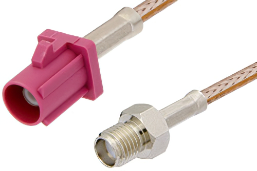 SMA Female to Violet FAKRA Plug Cable 48 Inch Length Using RG316 Coax