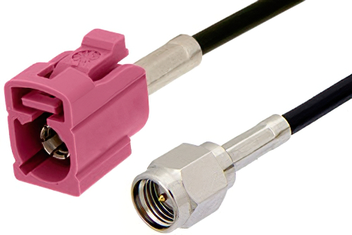 SMA Male to Violet FAKRA Jack Cable 36 Inch Length Using PE-C100-LSZH Coax