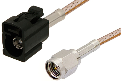SMA Male to Black FAKRA Jack Cable 48 Inch Length Using RG316 Coax