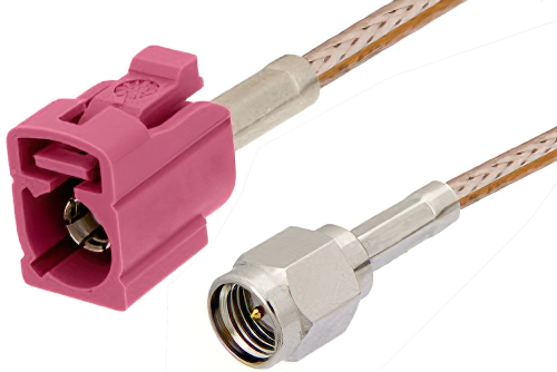 SMA Male to Violet FAKRA Jack Cable 60 Inch Length Using RG316 Coax