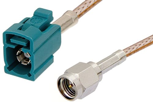 SMA Male to Water Blue FAKRA Jack Cable Using RG316 Coax