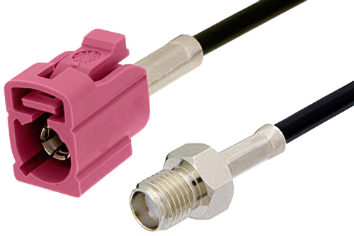 SMA Female to Violet FAKRA Jack Cable 60 Inch Length Using PE-C100-LSZH Coax