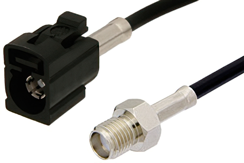 SMA Female to Black FAKRA Jack Cable 12 Inch Length Using RG174 Coax