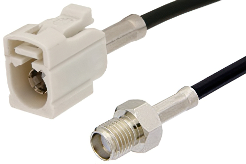 SMA Female to White FAKRA Jack Cable 48 Inch Length Using RG174 Coax