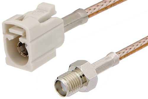 SMA Female to White FAKRA Jack Cable 36 Inch Length Using RG316 Coax