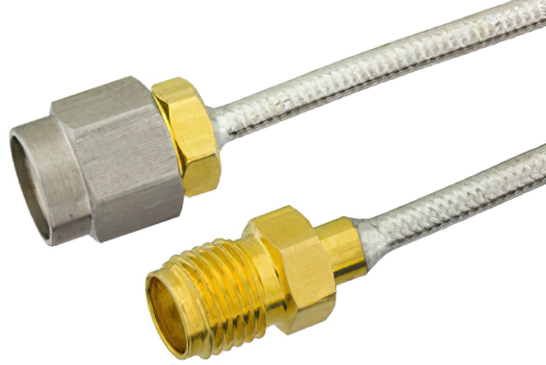 SMA Male to SMA Female Semi-Flexible Precision Cable 9 Inch Length Using PE-SR405FL Coax, RoHS