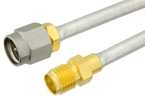SMA Male to SMA Female Semi-Flexible Precision Cable 6 Inch Length Using PE-SR402FL Coax, LF Solder, RoHS
