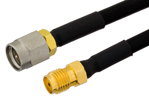 SMA Male to SMA Female Semi-Flexible Precision Cable 24 Inch Length Using PE-SR402FLJ Coax, LF Solder, RoHS