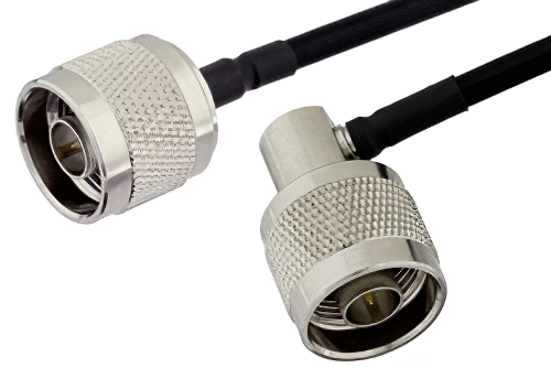 N Male to N Male Right Angle Cable Using PE-SR402FLJ Coax