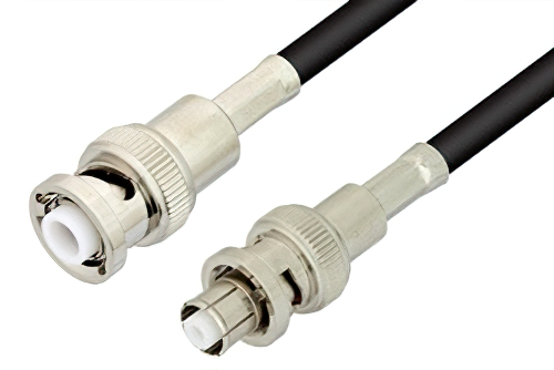 MHV Male to SHV Plug Cable 60 Inch Length Using RG58 Coax, RoHS