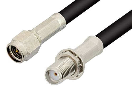 SMA Male to SMA Female Bulkhead Cable 72 Inch Length Using RG58 Coax