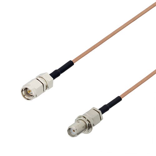 SMA Female Bulkhead to SMA Male Cable Using RG178 Coax with HeatShrink