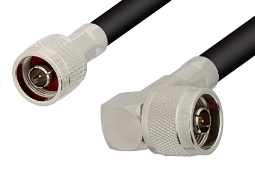 N Male to N Male Right Angle Cable 60 Inch Length Using PE-B405 Coax