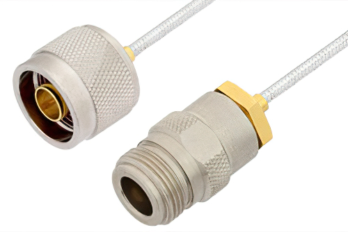 N Male to N Female Cable 18 Inch Length Using PE-SR405FL Coax