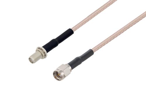 SMA Female Bulkhead to SMA Male Cable Using RG316-DS Coax with HeatShrink