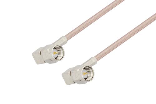 SMA Male Right Angle to SMA Male Right Angle Cable Using RG316-DS Coax with 180 Deg. Clock