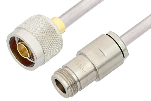N Male to N Female Cable Using PE-SR401AL Coax , LF Solder