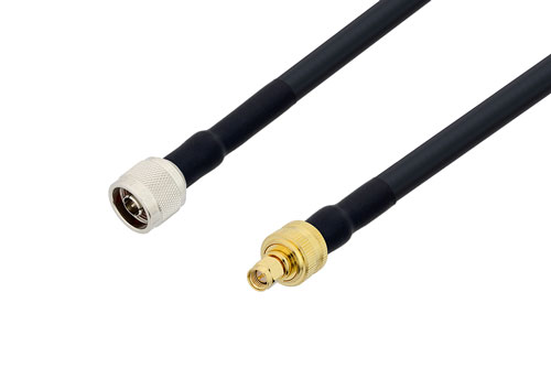 SMA Male to N Male Low Loss Cable Using LMR-400 Coax with HeatShrink, LF Solder