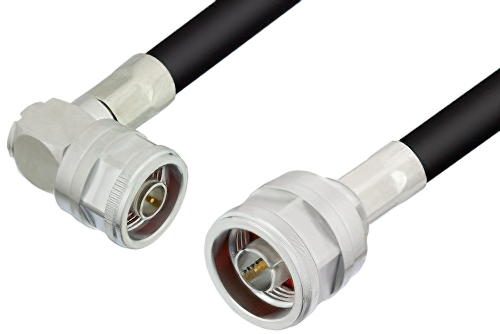 N Male Right Angle to N Male Cable Using LMR-400 Coax with HeatShrink