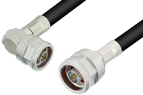 N Male to N Male Right Angle Cable Using LMR-400 Coax