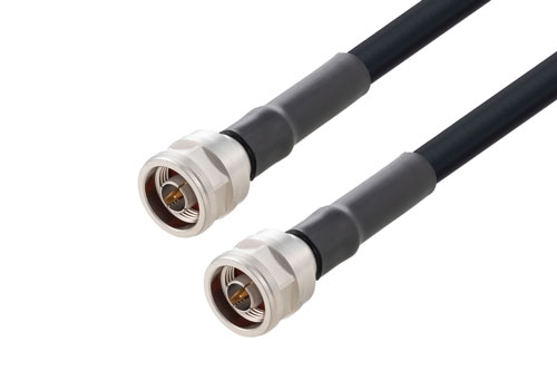 N Male to N Male Low Loss Cable Using LMR-400 Coax with HeatShrink, LF Solder