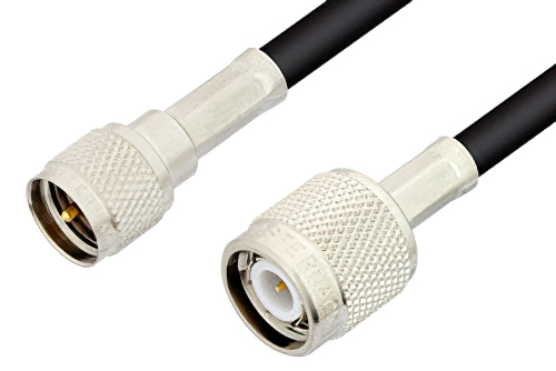 TNC Male to Mini UHF Male Cable 24 Inch Length Using LMR-195 Coax