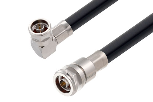 N Male to N Male Right Angle Cable Using LMR-600 Coax